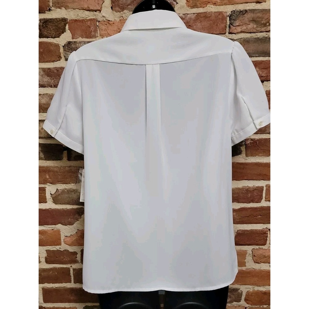 Pendleton White Button Up Ruffled‎ Front Size 8 - Picture 2 of 11